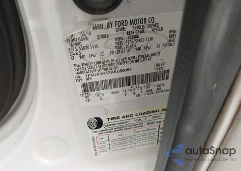 2010 Ford Expedition El Limited from USA, damaged, VIN 1FMJK1K5XAEB55054